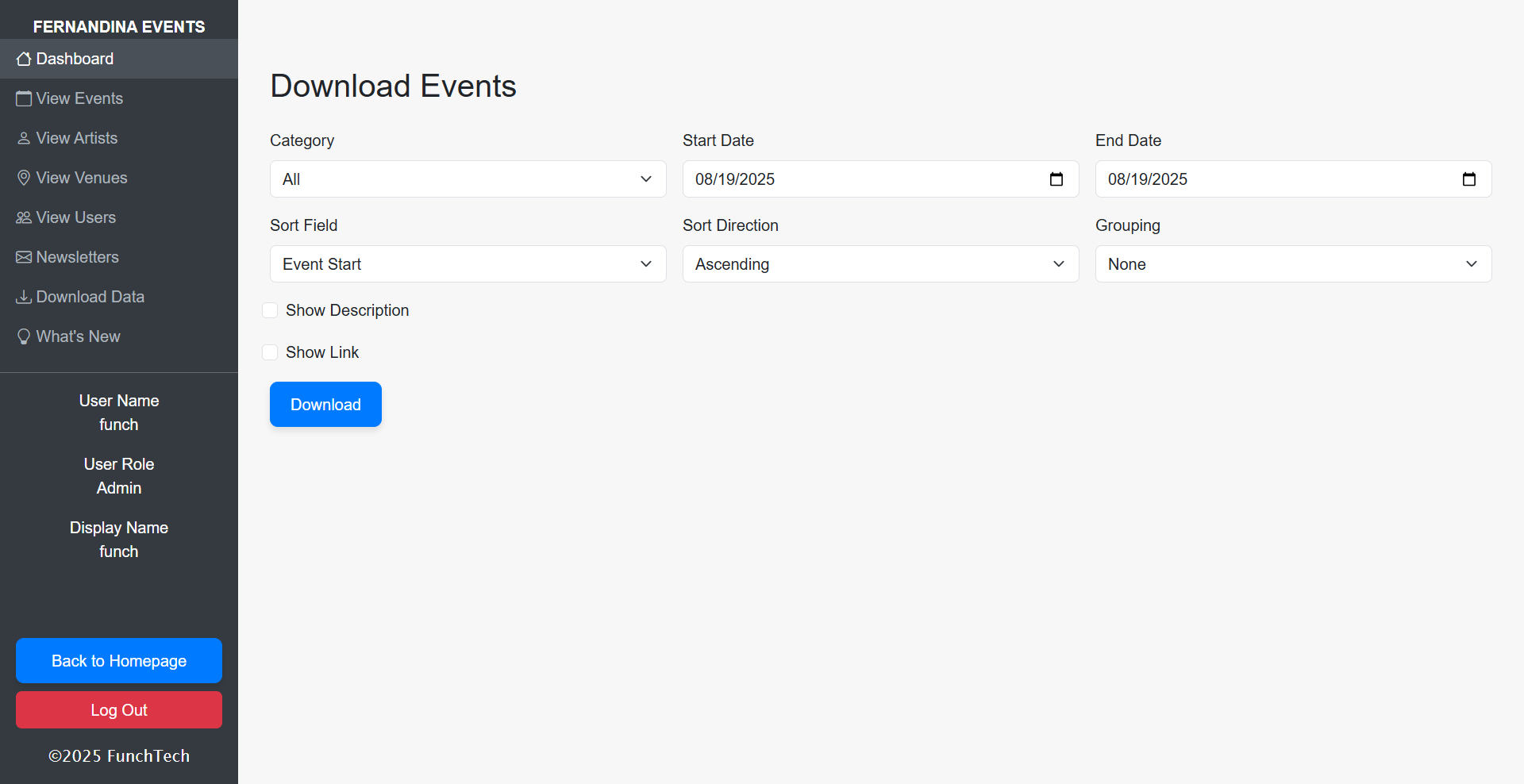 Download CSV Data