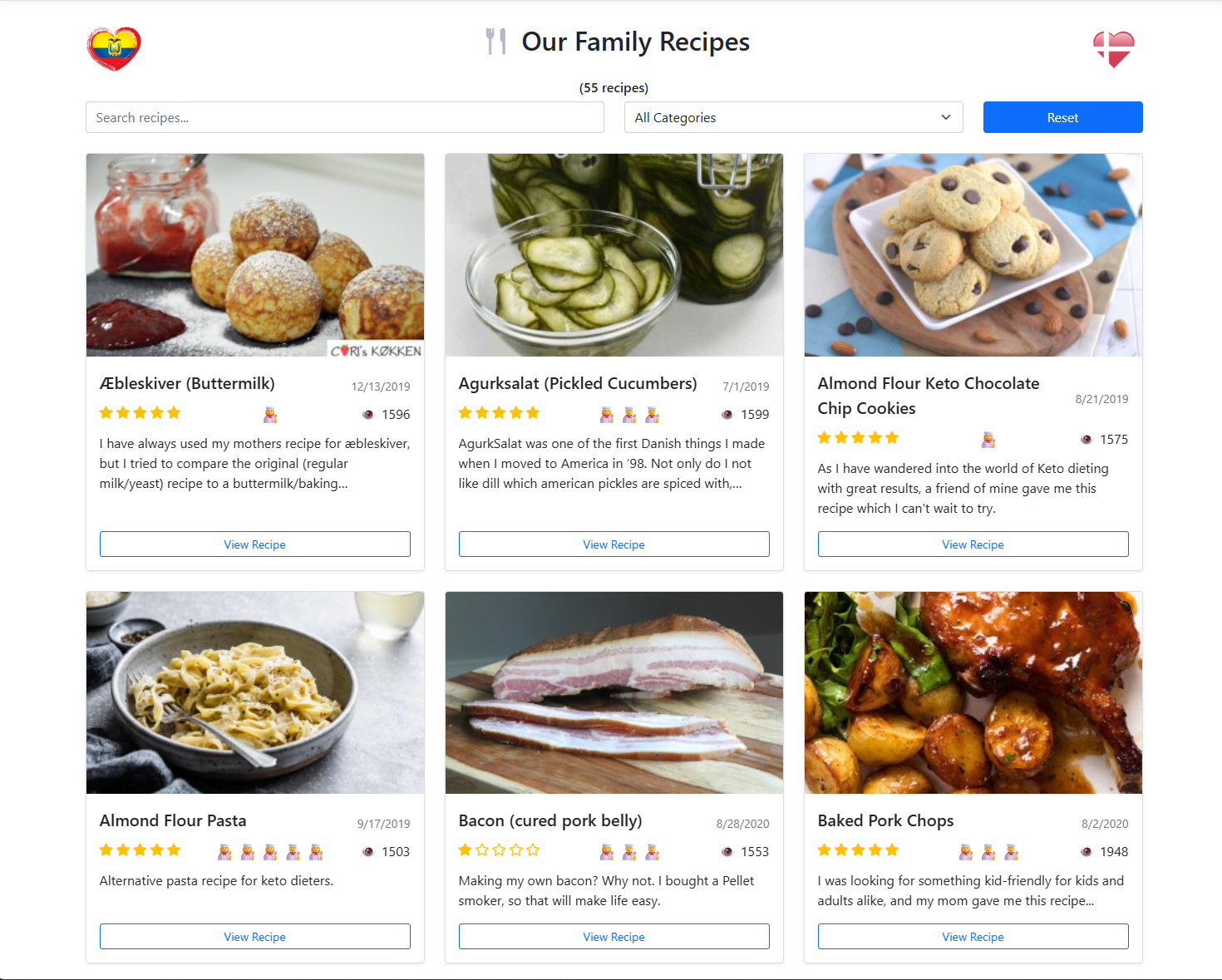 My family recipes site